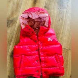 Burberry kids puffer down vest reversible coral and light pink for 2-4 years old